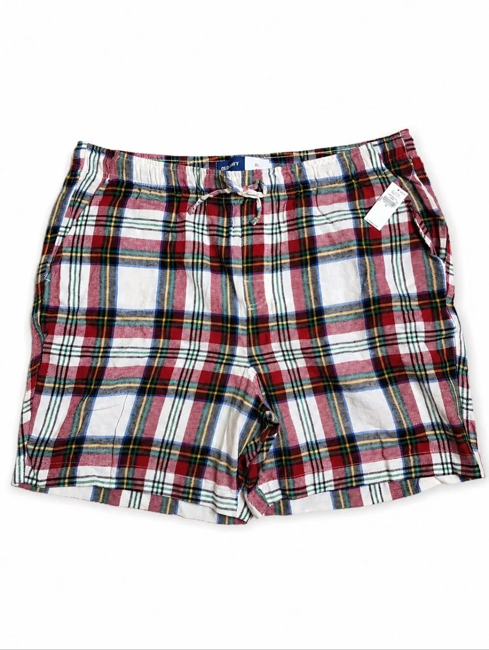 NWT Old Navy Men's Plaid Flannel Pajama Lounge Sleep Shorts XL 100% Cotton